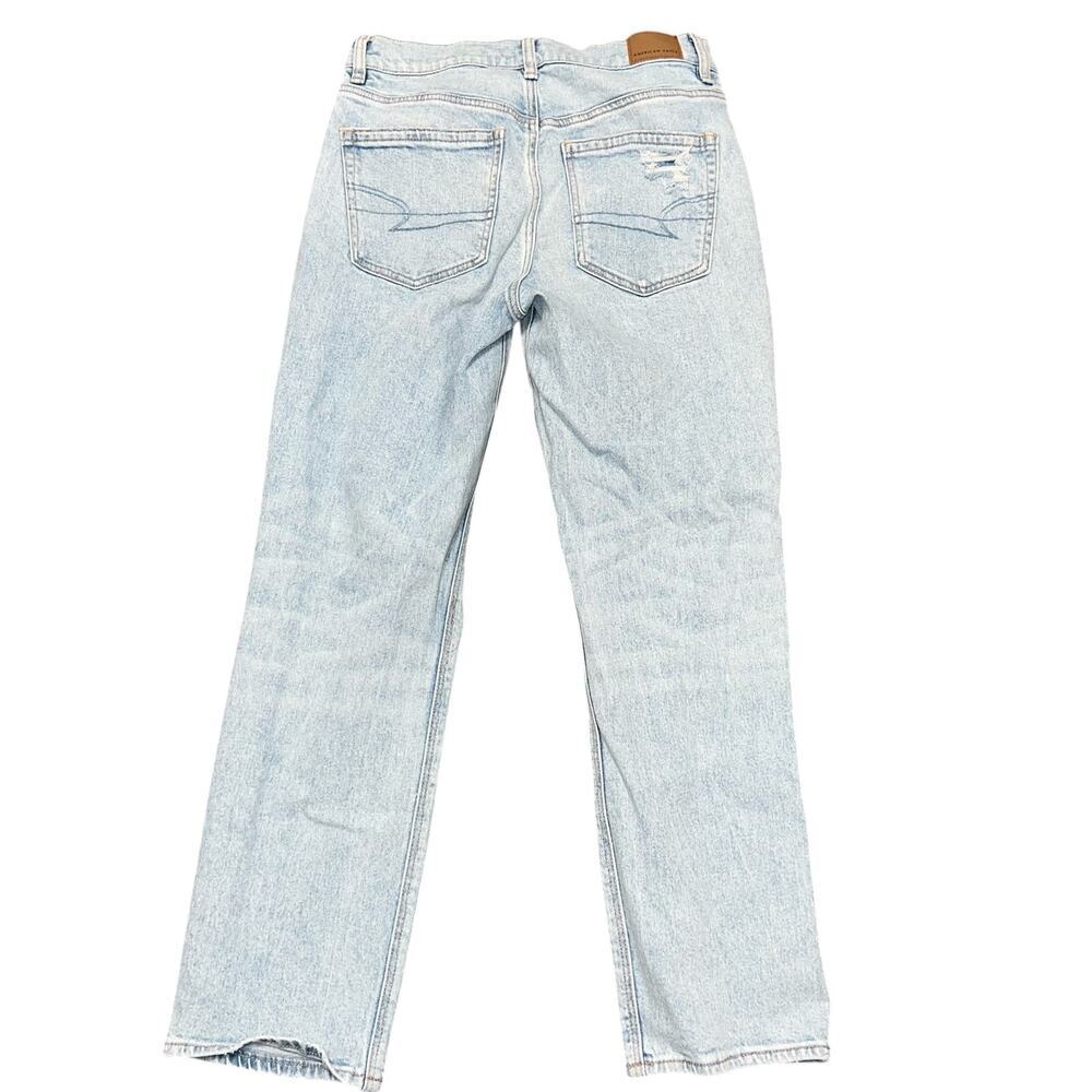 AMERICAN EAGLE Super High-Rise Ankle Straight Light Wash Jeans Size 4 - Picture 2 of 11